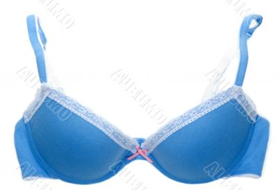 Blue lacy feminine bra