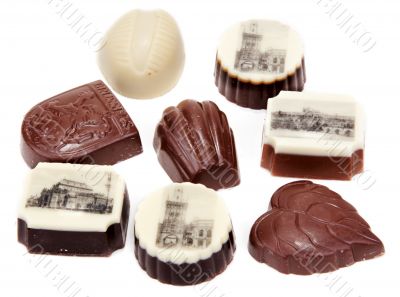 Chocolate sweetmeats with type of the Prague