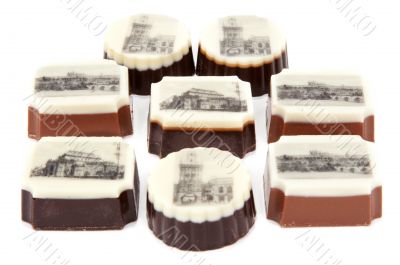 Chocolate sweetmeats with type of the Prague