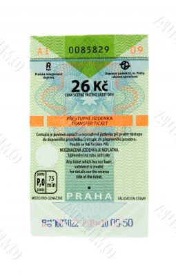 Ticket on metro in city Prague