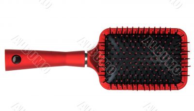 One red massages comb
