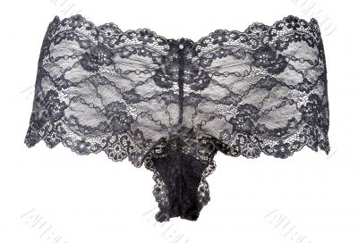 Black feminine panties from lace