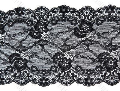 Black lace with pattern in the manner of flower