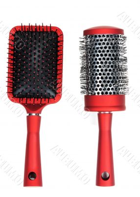 Two red massages comb