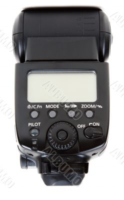 Photo flash in black plastic body