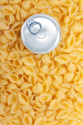 Bank air-tight on background from dry noodle