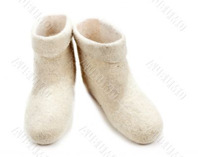 Pair light woolly lock footwear