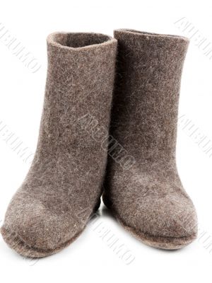 Pair gray woolly lock footwear