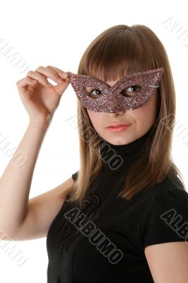 Beautiful girl wearing a mask