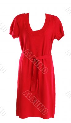 Red feminine knitted gown