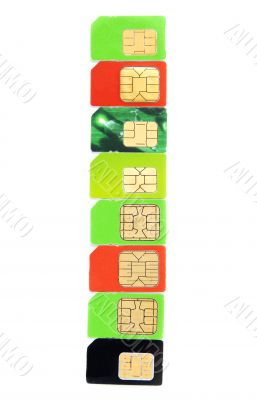 Eight colorful sim card