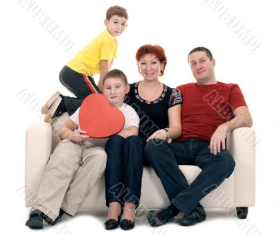 Family silit on the couch