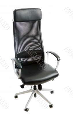 Black leather easy chair