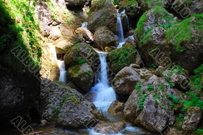 waterfall between rock