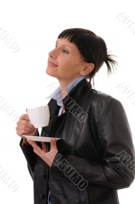 woman with cup