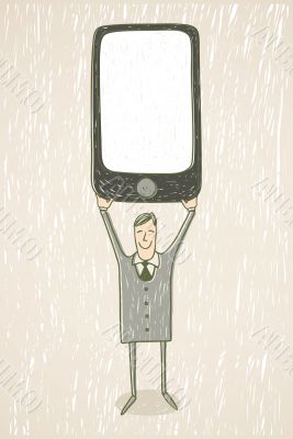 Businessman with mobile phone