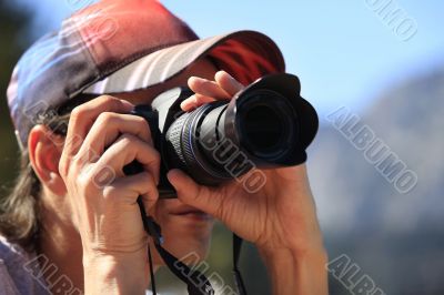 Man with photo camera