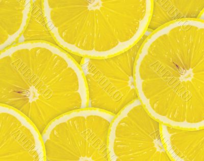 Abstract background with citrus-fruit of lemon slices. Close-up.
