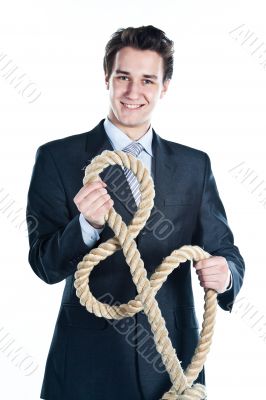 A man with a rope