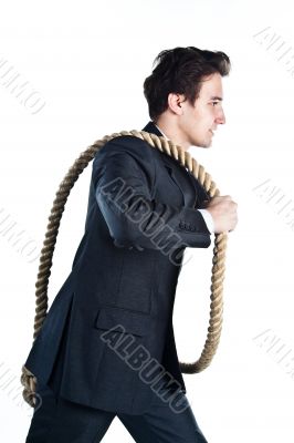 A man with a rope