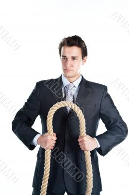A man with a rope