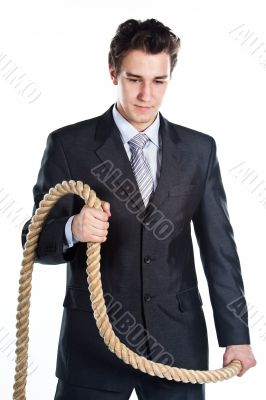 A man with a rope