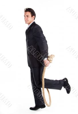 A man with a rope