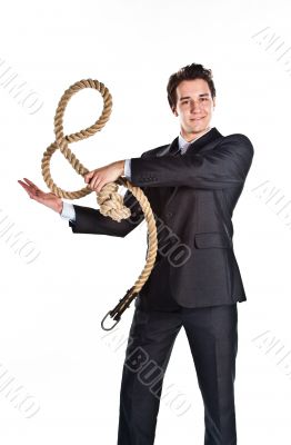 A man with a rope