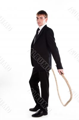 A man with a rope