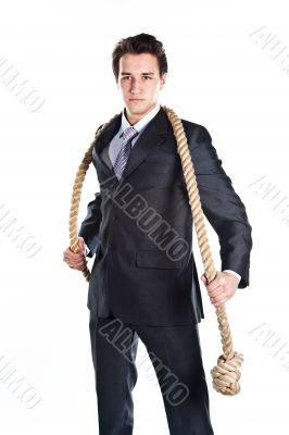 A man with a rope