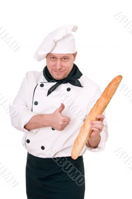 chef with baguette