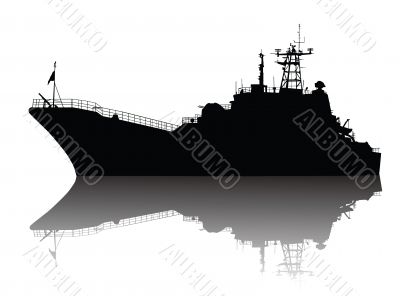 Detailed ship silhouette