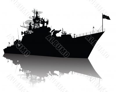 Detailed ship silhouette