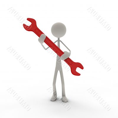 figure with a red screw-wrench