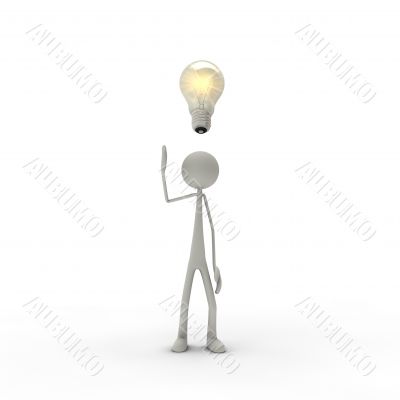 figure with electric bulb