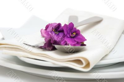 Cutlery with violet