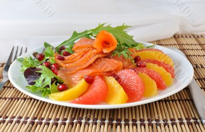 Appetizer with salmon