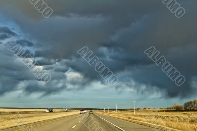 Stormy highway