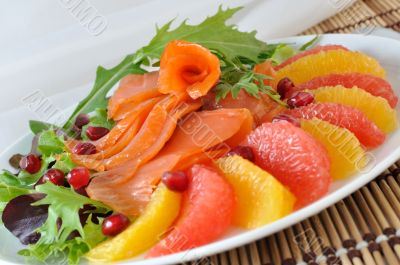 Appetizer with salmon