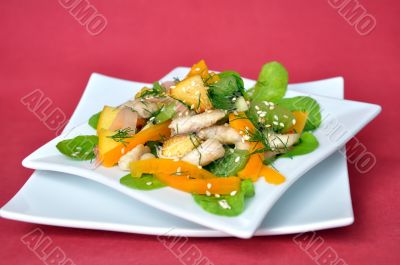 salad vegetables and arugula