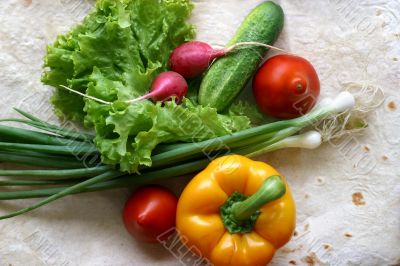 Vegetables for salad