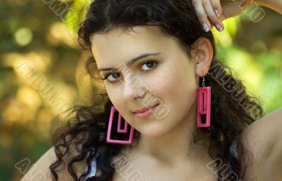 Young brunette with freckles