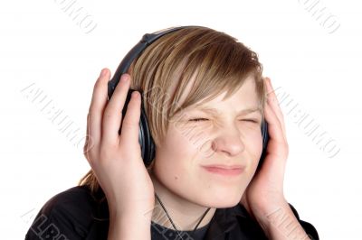teenager in ear-phones