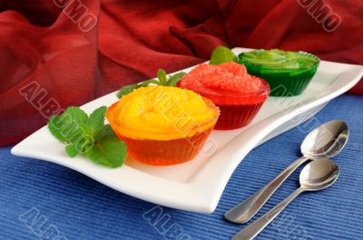 Dessert of fresh fruit in jelly Dessert of fresh fruit in jelly