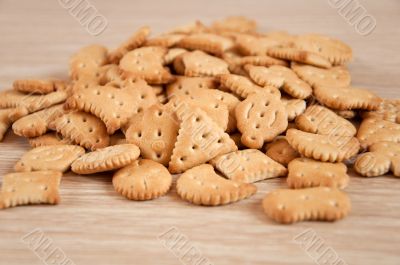 Children`s figured a lot of crackers Children`s figured a lot of crackers