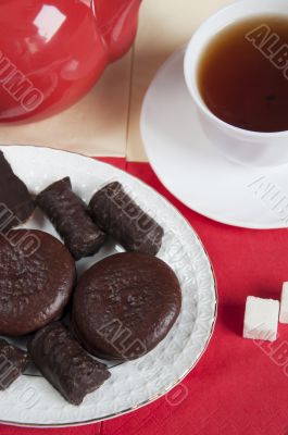 Sweets for tea, biscuits, cakes and chocolates