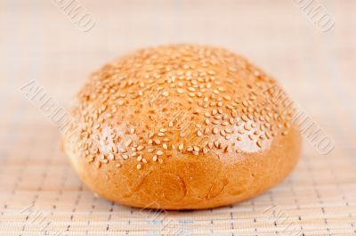 Appetizing bun with sesame seeds