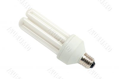 close up of a white light bulb on white background with clipping