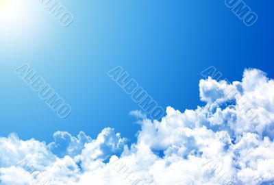 White clouds in blue sky