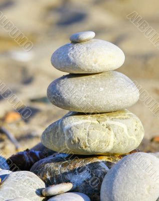 Stack of stones on the beach Stack of stones on the beach